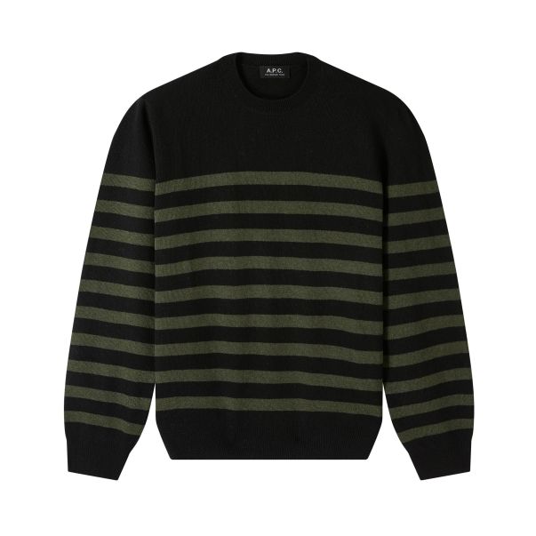 Elevate A.p.c. Tzg - Black / Khaki Knitwear, Cardigans Ismael Sweater Men