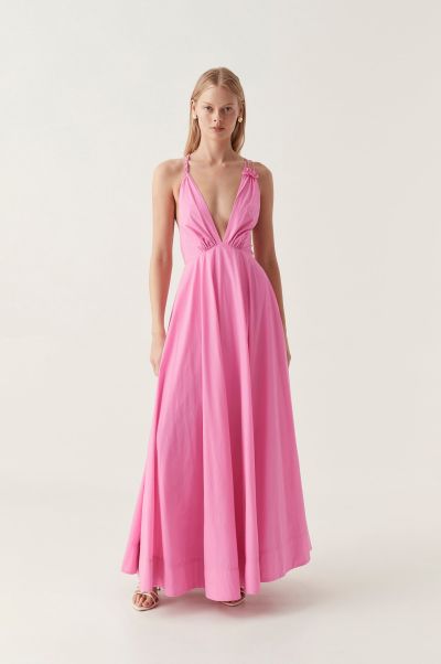 Vellum Maxi Dress Aje Women Party Dressing Cerise Pink